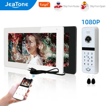 JeaTone 1080P Traadita Video Intercom Süsteem Kodus 7 Tolline Täielikult Puutetundlik Monitor Traadiga FHD Video Uksekell RFIC Klaviatuur