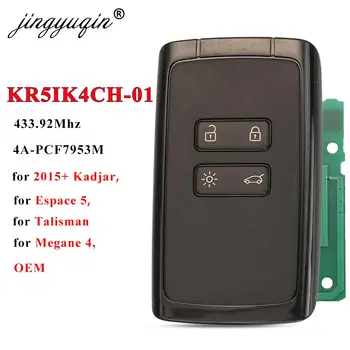 jingyuqin Originaal 433Mhz 4A pcf7953 KR5IK4CH-01-Smart Remote Auto Võti Kaardi Renault Espace5 Kadjar Megane4 Talisman KeylessGo