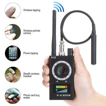 K18 Multi-funktsioon Anti-spy Kaamera Detektor GSM Audio Bug Finder GPS-Signaali Objektiivi RF Tracker Avastada Traadita Toodete 1MHz-6.5 GHz