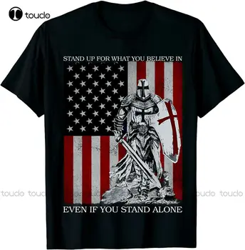 Knight Templar Ameerika Lipu Crusader T-Särk Meestele, 4. juuli Kingitus Suur Vend Särk Puuvillane Tee Särgid S-5Xl