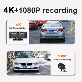 Kriips Cam 4K 2560P Auto Peegel Video Salvestamise Carplay & Android Auto Traadita Ühendus WiFi GPS Navigation Armatuurlaua DVRs 1