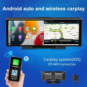 Kriips Cam 4K 2560P Auto Peegel Video Salvestamise Carplay & Android Auto Traadita Ühendus WiFi GPS Navigation Armatuurlaua DVRs 2