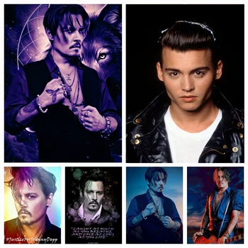 Kuulsa Filmi Näitleja Johnny Depp 5D DIY Diamond Maali Täis Ruut, Ring Puurida Kunst Mosaiik ristpistes Kive Tuba Decor