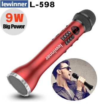Lewinner L-598 kõlar Mikrofon 9W Karaoke süsteem Bluetooth professionaalne heli Dünaamiline mikrofon TF Kaardi