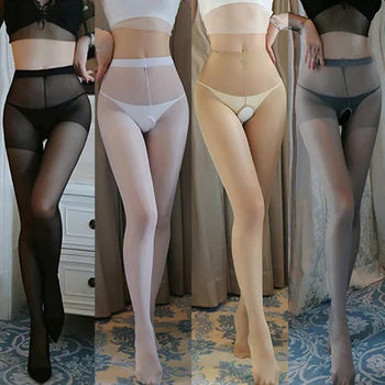 Lolita Must Valged Retuusid Naiste Õhuke Crotchless Sukkpüksid Avatud Jalgevahe Erootiline Nailon Sukad Seksikas Naistepesu Plaadile de Mujer 0