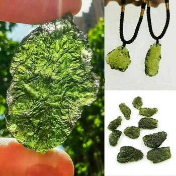 Looduslik Kristall Roheline Pärl Moldavite Meteoriit Mõju Klaas Kaelakee Ripats Kingitus Feng Shui Meditatsiooni Home Decor 2