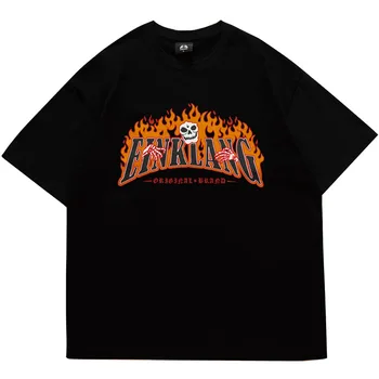 Meeste T-särk Harajuku Gooti Y2k Esteetiline Skull Print T-Särk Lady Tops Mehed Naised Tshirt Hip-Hop, Punk Riided 2022 Suvel Tshirt