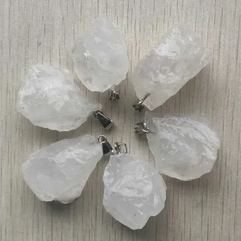Mood hea kvaliteediga naturaalne valge kristall Ebakorrapärase kujuga ripatsid, ehted kaelakee tegemise 6tk/palju hulgimüük free shipping 0
