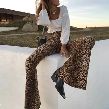 mood kõrge vöökoht leopard printida põletatud säärised 2021 sügis-talvine naiste mood seksikas bodycon püksid club püksid
