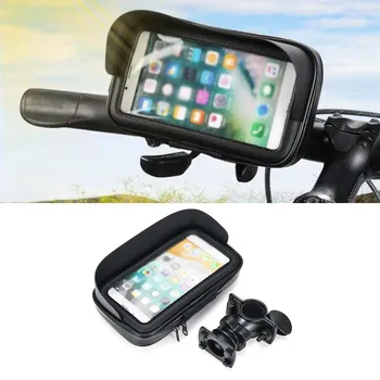 Mootorratta ATV Jalgratta Lenkstangi Omanik Mount Kott Puhul Mobiiltelefoni GPS-Veekindel Anti-Scratch Telefon Stand Bag