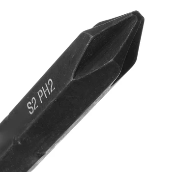 Must 8mm S2 Legeeritud Terasest Kruvi Mõju Bit Tugev Magnet-Bit kulumiskindel PH1 / PH2 / PH3 3 Tükki Sätestatud Vahendeid, 2
