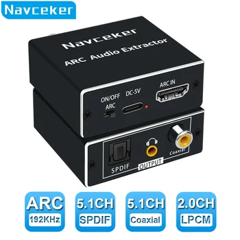Navceker Converter HDMI-ühilduv Audio Adapter ARC Coaxial SPDIF Jack HDMI Extractor Return Channel 3.5 mm Kõrvaklappide KAAR-TV