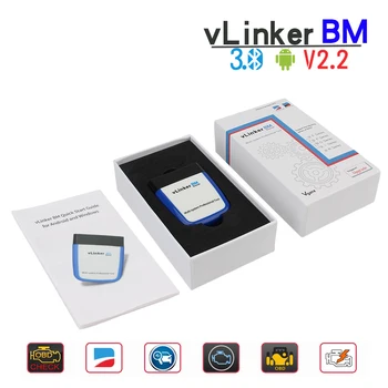 OBD2 Scanner ELM327 V2.2 vLinker BM Remont Tööriistu, Bluetooth 3.0 Autode Diagnostika Vahend BMW Bimmercode