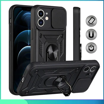 Ohutu Põrutuskindel Telefon Case For iPhone 14 13 12 Mini 11 Pro XR, XS Max X 6 6S 7 8 Plus Objektiivi Kaitseks Kõva Kest Katta Sõrmus Sulg
