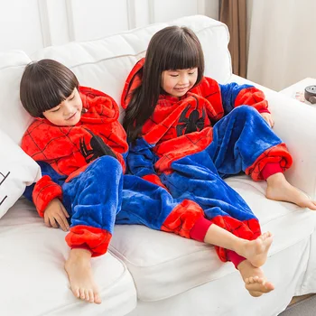 Onesie Kapuutsiga Spider Punane Lapsed Pijama Lapsed Loomade Cosplay Pidžaama Ühes Tükis Sleepwear Halloween Kostüüm Kombekas
