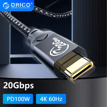 ORICO 20Gbps USB-C-USB-C Kaabel või kiire Ülekanne PD Kiire Laadimine 100W Võimu HD 4K 60Hz Video E-mark Kiip MacBook