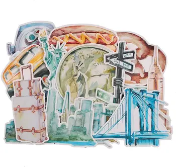 Pakendis 12 Akvarell New York Teemastatud Reisi-Kleebised - Suur Esteetiline Reisi Kleebised Vee Pudelid, Sülearvuti, Külalisteraamatu
