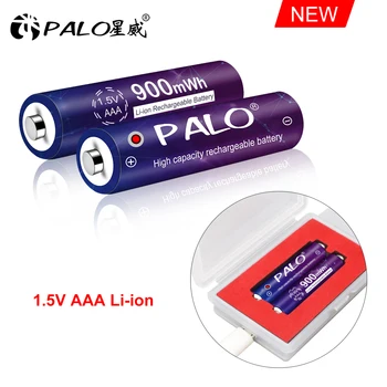 PALO 1,5 v AAA-Li-ion Aku 900mWh 1,5 V liitium AAA laetavat akut puldiga Mänguasja valgus+2slots usb-laadija