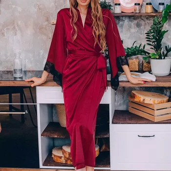 Pits Segast Rüü Naiste Satiin Nightgowns Pruut Pruutneitsi Kimono Kleit Seksikas Ultra Pikk Hommikumantel Suvel Siserõivad Sleepdress