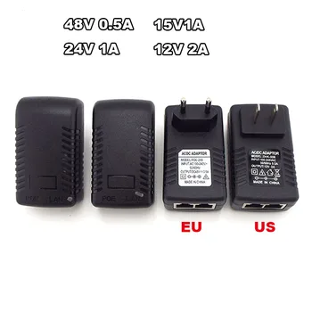 POE Injector Ethernet CCTV toiteplokk 48V 0.5 A 15V 1A 12V2A IP-kaamera POE Switch, Toide Adapter ELI/USA Variant