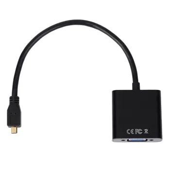 Professionaalset 1080P Micro HDMI-ühilduvate VGA Female Video Kaabel-Converter-Adapter PC-Sülearvuti Must