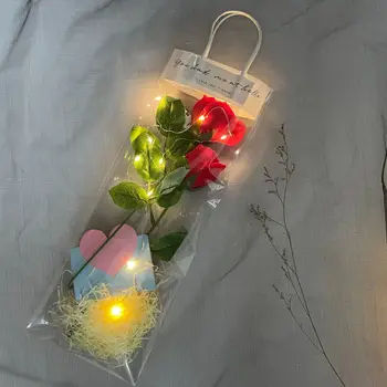 Roosi LED Valgus Kunstlikku Lille Klaasist Kate Kuppel Valguse ystävänpäivä Teenetemärgi Laterna Silk Seesami Lill Valgus