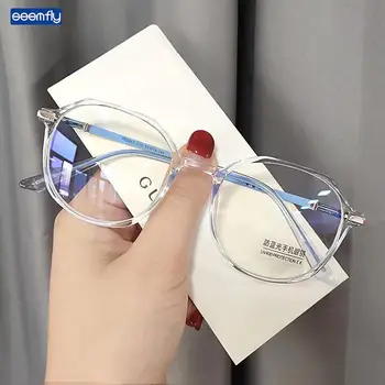 Seemfly naiste lühinägevus prillid mood Hulknurk anti-sinine prillid Ultralight Lühinägelik Lühinägelik Glasses0 -1 -1.5 -2 -2.5 kuni -6 0