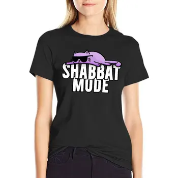 Shabbat Mode - Judaism Ülejäänud Päev Kassi Mõõdus T-Särk Bränd Naiste Riided 100% Puuvill Streetwear Suur Suurus Top Tee