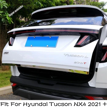 Tagumine Saba Ukse Riba Tagaluuk Pakiruumi Kaas Vormimise Kate Sisekujundus 1TK Jaoks Hyundai Tucson NX4 2021 2022 Roostevabast Terasest Välisilme Osad 0