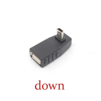 Tasuta shipping90 Aste allapoole nurga USB Tüüp A Naine Mini B 5 Pin Mees-Converter-Adapter Tasuta kohaletoimetamine Tasuta shippingnew