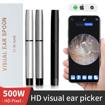 Traadita Smart Kõrva Puhastaja Endoscope 500W Pixel, WIFI, Visioon Otoscope Mini Endoscope Läbimõõduga Objektiiv, 3.0 mm Kõrva Puhastamine Otoscope 0
