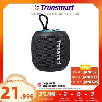 Tronsmart T7 Mini Kõlar, Bluetooth 5.3 Kaasaskantav Kõlar Tasakaalustatud, Bass, IPX7 Veekindel, LED Režiimid Väljas