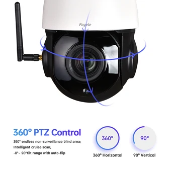 Turvalisus 5MP 4G PTZ Kaamera 2way Audio Väljas Speed Dome Humanoid Automaatne Jälgimine Traadita WiFi Kaamera 30X Zoom IR80M CAMHI 1
