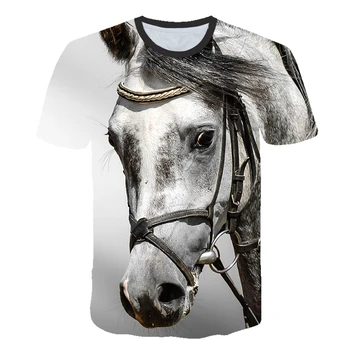 Täiskasvanute T-Särk Töötab Horse 3D Print T-särk Liiga Lühikesed Varrukad Tshort Loomade Hobune T-Särgid Kogu Riided, Meeste Tshirt