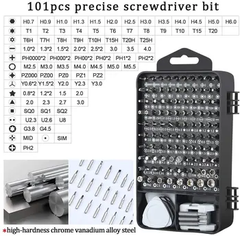 Täpsus Screwdriver Set,122pcs Magnet Parandamise Tööriista Komplekt iPhone-Seeria/Mac/iPad/Tablet/Laptop/PS3/Watch/Mobiiltelefon/PC/Kaamera 1