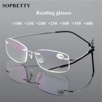Unisex Titaani Sulam Kruvideta Rimless Lugemise prillid , Naiste High Definition Anti Väsimus Ultralight Presbüoopia Prillid A862 0