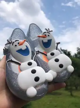 Uusim mini Melissa Kuumad tüdrukud jelly kingad printsess cartoon lumememm olaf suvel sandal laste armas kiip candy kingad HMI032
