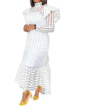Valge-Aafrika Kleidid Naistele Suvel 2021 Uus Aafrika Naiste Pika Varrukaga Kleit Aafrika Riided Naistele