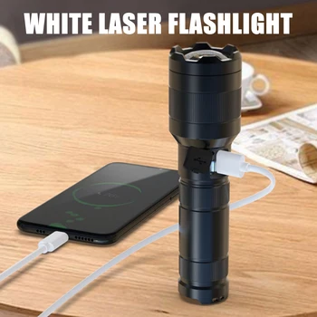 Valge Laser Taskulamp Lep 1500 Meetri Ehitatud 21700 Aku Tüüp C Väljas Telkimine Vidinaid Uurimusliku Lamp Pikka Vastupidavust