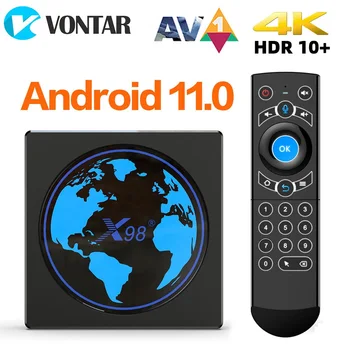 X98 Mini TV Box Android 11 Amlogic S905W2 4G 64GB Toetada H. 265 AV1 Wifi Youtube Media Player 4GB 32GB digiboksi X98mini
