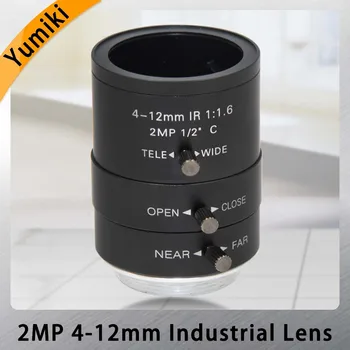 Yumiki 2MP 4-12 mm OBJEKTIIVI C Mount 2.0 Mega Pixel HD Tööstus-objektiivi Vari-Focal Käsitsi Iris CCTV Objektiiv CCTV Kaamera