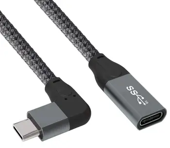 Õige Nurga USB-C-90 Kraadi Meeste ja Naiste Adapter USB-3.1 C-Tüüpi Alla pikendusjuhe Juhe Laadimiseks & data Sync Pesa